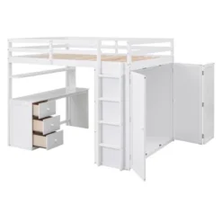 Full Size Loft Bed With Drawers, Desk And Wardrobe - ModernLuxe -Decor Haven Shop GUEST 01533f27 bfae 4d75 a26c fbf261428b1f
