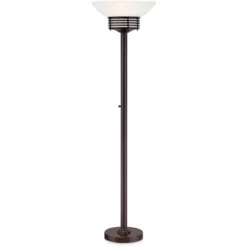Possini Euro Design Light Blaster Modern Torchiere Floor Lamp 72 1/2" Tall Warm Bronze LED White Frosted Glass Bowl Shade For Living Room Bedroom Home -Decor Haven Shop GUEST 044fa56b bd09 4af5 a6cf 06424a08986e