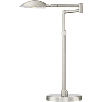 Possini Euro Design Eliptik Modern Desk Table Lamp 24 1/2" High Satin Nickel LED Swing Arm Adjustable Height For Bedroom Living Room Nightstand Office 7 Possini Euro Design Eliptik Modern Desk Table Lamp 24 1/2" High Satin Nickel LED Swing Arm Adjustable Height For Bedroom Living Room Nightstand Office - Image 5