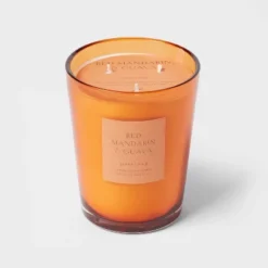 Colored Vase Glass With Dustcover Mandarin & Guava Candle Orange - Threshold™ -Decor Haven Shop GUEST 0935bd9a 1522 4b47 b1ed 14541db7ee27