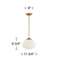 Possini Euro Design Orilla Brass Mini Pendant Light 11 3/4" Wide Mid Century Modern White Opal Glass Shade For Dining Room House Foyer Kitchen Island -Decor Haven Shop GUEST 0b036018 f0cd 4ca0 80d3 03090efdf1b6