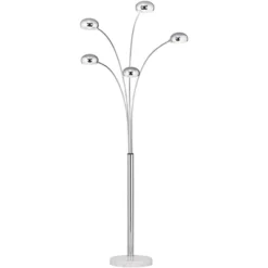 Possini Euro Design Infini Mid Century Modern Arc Floor Lamp 78" Tall Chrome 5 Light Swivel Dome Shades For Living Room Reading Bedroom Office House -Decor Haven Shop GUEST 0be2503d 0f91 4815 abf7 b53966c358b8