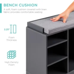Best Choice Products 46in Shoe Storage Organization Rack Bench For Entryway, Bedroom W/ Padded Seat, 10 Cubbies - Gray -Decor Haven Shop GUEST 13abc812 5480 4f06 8909 0a4154ef5d89