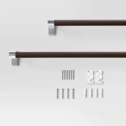 Dark Faux Wood Curtain Rod Nickel - Threshold™ -Decor Haven Shop GUEST 18cfa6cc 1b83 41de 8c39 f8838d63025f