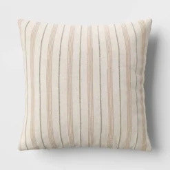 Cotton Flax Woven Striped Square Throw Pillow - Threshold™ -Decor Haven Shop GUEST 198ca62a 31c1 4b5d b1dc 9f59aefb0017