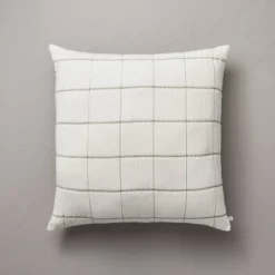 26"x26" Grid Lines Matelassé Euro Bed Pillow - Hearth & Hand™ With Magnolia -Decor Haven Shop GUEST 1cfc430c 3527 48f7 9177 6aa536143abe