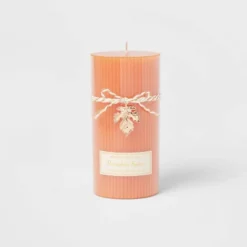 Ribbed Pillar Pumpkin Spice Candle - Threshold™ -Decor Haven Shop GUEST 21f896e1 bbe7 4559 bf5f bbe5f97832cd