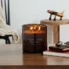23oz XL 3-Wick Leather + Embers Wooden Amber Glass With Wood Lid And Stamped Logo Amber - Threshold™ -Decor Haven Shop GUEST 220aa5f5 4b20 4424 b367 6c021967b049