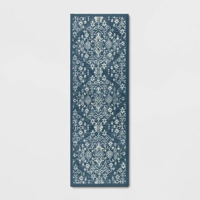 Vintage Print Comfort Rug Blue - Threshold™ 7 Vintage Print Comfort Rug Blue - Threshold™ - Image 5
