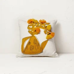 Floral Watering Pitcher Square Throw Pillow With Tassels - Opalhouse™ Designed With Jungalow™ -Decor Haven Shop GUEST 295bbf4a 7932 4570 9c93 22f266108cb5
