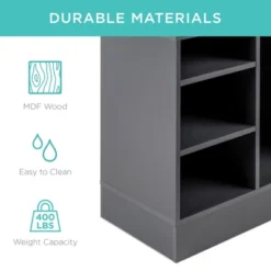 Best Choice Products 46in Shoe Storage Organization Rack Bench For Entryway, Bedroom W/ Padded Seat, 10 Cubbies - Gray -Decor Haven Shop GUEST 317b4c0f 8de9 4cb8 9ebc 4d1094553cf1