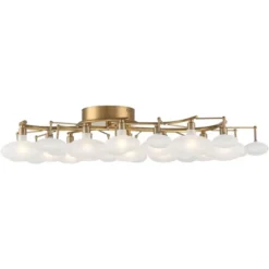 Possini Euro Design Lilypad Modern Ceiling Light Semi Flush Mount Fixture 30 1/4" Wide Warm Brass 12-Light Frosted Glass Shade For Bedroom Living Room 12 Possini Euro Design Lilypad Modern Ceiling Light Semi Flush Mount Fixture 30 1/4" Wide Warm Brass 12-Light Frosted Glass Shade For Bedroom Living Room -Decor Haven Shop GUEST 33788483 ffe4 4301 86eb dd4cbc3b2b2c