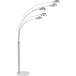 Possini Euro Design Infini Mid Century Modern Arc Floor Lamp 78" Tall Chrome 5 Light Swivel Dome Shades For Living Room Reading Bedroom Office House -Decor Haven Shop GUEST 33d7e1f3 ae7a 4f7e a423 3ed8e1218a84