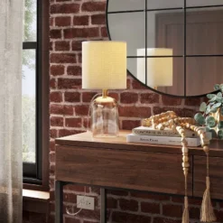 Glass Cylinder Mini Table Lamp With Open Base Clear - Threshold™