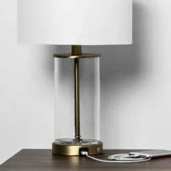 Fillable Accent With USB Table Lamp Brass - Threshold -Decor Haven Shop GUEST 4230aee3 786a 4bde a46a 8ba460f4ad48