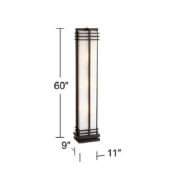 Possini Euro Design Modern Art Deco Floor Lamp Standing 60" Tall Espresso Wood Beige Linen Column Shade For Living Room Bedroom Office House Home -Decor Haven Shop GUEST 48ae3e29 0ae4 4a82 abd2 da3971a05e3d