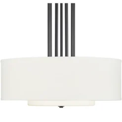 Possini Euro Design Sundry Semi Gloss Black Drum Pendant Chandelier 24" Wide Modern Double Shade 4-Light Fixture For Dining Room Foyer Kitchen Island -Decor Haven Shop GUEST 52fd8ca0 abd5 4f7d 82a5 a77989eb47f4