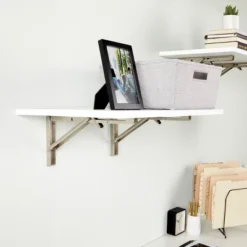 Built Industrial 2 Pack Folding L Wall Shelf Bracket, 10 Inch Collapsible Hardware With Locking Hinge For Garage Shelves, Holds 120lbs -Decor Haven Shop GUEST 555ad0b8 e83d 42c4 af02 5dfe3c43b4ec