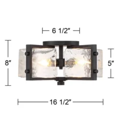 Possini Euro Design Adri Modern Ceiling Light Flush Mount Fixture Black 16 1/2" Wide Black 4-Light Textured Glass For Bedroom Kitchen Living Room Home -Decor Haven Shop GUEST 567ddd16 51a8 4ee3 a709 ba37f671124a