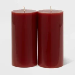 2pk Pillars Warm Cider & Cinnamon Red - Threshold™ -Decor Haven Shop GUEST 5fecdd6e 5da9 48e9 866c c72973a56b09