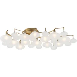 Possini Euro Design Lilypad Modern Ceiling Light Semi Flush Mount Fixture 30 1/4" Wide Warm Brass 12-Light Frosted Glass Shade For Bedroom Living Room 13 Possini Euro Design Lilypad Modern Ceiling Light Semi Flush Mount Fixture 30 1/4" Wide Warm Brass 12-Light Frosted Glass Shade For Bedroom Living Room -Decor Haven Shop GUEST 6290ad1c 7303 4beb b78c 9260da63b240