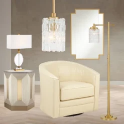 Possini Euro Design Kinsey Modern Downbridge Floor Lamp 67" Tall Warm Brass Metal Stone Pattern Glass Shade For Living Room Reading Bedroom Office -Decor Haven Shop GUEST 6e6ccf14 87f1 4cac 86f0 ca3be36ab762