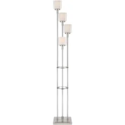 Possini Euro Design Modern Tree Floor Lamp With USB Charging Port 4-Light 72" Tall Brushed Nickel Glass Shade Living Room Reading -Decor Haven Shop GUEST 788c85f5 5da2 46be 9e0e 119e5f96e772