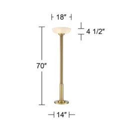 Possini Euro Design Modern Torchiere Floor Lamp 70" Tall Warm Antique Gold Metal Glass Shade For Living Room Reading Bedroom Office Uplight -Decor Haven Shop GUEST 7bdc77bc 79d5 466a 871f 3a2fced46fbb