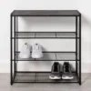 4 Tier Shoe Rack Black Metal With Black Oak Wood - Brightroom™