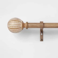 Carved Light Woodtone Ball Curtain Rod Natural - Opalhouse™ -Decor Haven Shop GUEST 7e070734 076e 44dc 94e6 de22767e0af4