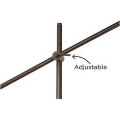 Possini Euro Design Industrial Floor Lamp Adjustable Arm 62.5" Tall Oiled Bronze Metal Light Brown Linen Drum Shade For Living Room Reading -Decor Haven Shop GUEST 865aed3f 133f 4541 bf6d b6247a5233dd