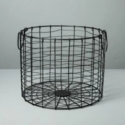 Round Wire Storage Basket With Handles Black - Hearth & Hand™ With Magnolia 13 Round Wire Storage Basket With Handles Black - Hearth & Hand™ With Magnolia -Decor Haven Shop GUEST 89271918 20ca 45a0 9c44 39bb0a31b0f0