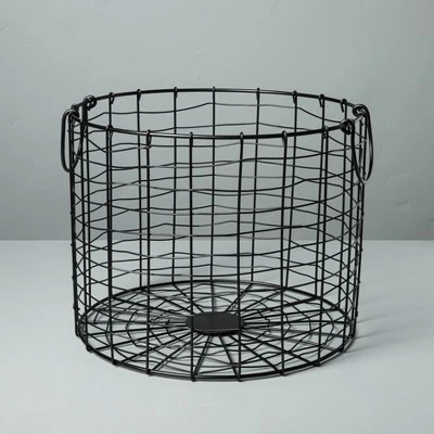 Round Wire Storage Basket With Handles Black - Hearth & Hand™ With Magnolia 8 Round Wire Storage Basket With Handles Black - Hearth & Hand™ With Magnolia - Image 6
