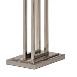 Possini Euro Design Modern Floor Lamp 62" Tall Brushed Nickel Openwork Rectangular Profile Off White Fabric Shade For Living Room Reading -Decor Haven Shop GUEST 8b7ff47a 428f 40e2 8e52 8e425d2241d9