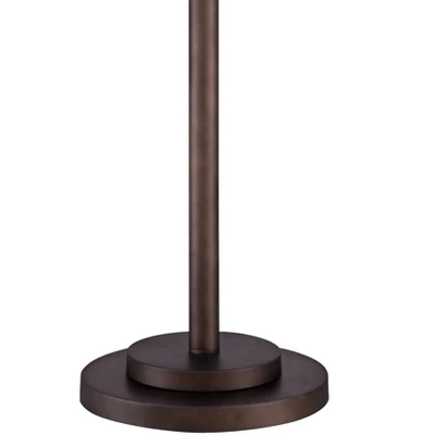 Possini Euro Design Garth Modern Floor Lamp Standing 63 1/2" Tall Oil Rubbed Bronze Burlap Fabric Drum Shade For Living Room Bedroom Office House Home 6 Possini Euro Design Garth Modern Floor Lamp Standing 63 1/2" Tall Oil Rubbed Bronze Burlap Fabric Drum Shade For Living Room Bedroom Office House Home - Image 4