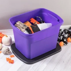 Sterilite 18 Gallon Orange Plastic Storage Container Bin Tote With Black Lid, Halloween -Decor Haven Shop GUEST 9dc3b4f0 da47 495d 8c29 b72e0c686a57