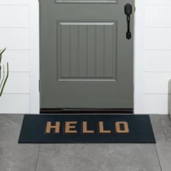 1'7.5"x3'11" 'Hello' Doormat Black/Tan - Threshold™ -Decor Haven Shop GUEST a27f9ca5 14a7 4fc2 8728 28e6d1b52f17