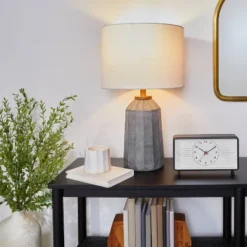 Carved Ceramic Table Lamp Dark Gray (Includes LED Light Bulb) - Hearth & Hand™ With Magnolia -Decor Haven Shop GUEST a46bfd2c 5e9b 4152 a76f 8481e7b67a1c