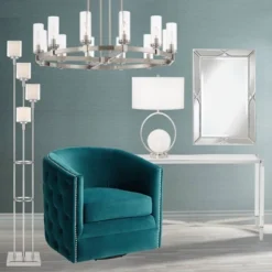 Possini Euro Design Athena Modern Floor Lamp 72" Tall Brushed Nickel 4 Light Tree Clear Outer Opal Inner Double Glass Shade For Living Room Bedroom -Decor Haven Shop GUEST ac0a6ad2 0b11 4658 8bae 6025b179c160