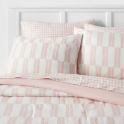 Dash Stripe Printed Microfiber Reversible Comforter & Sheets Set Ivory/Light Pink - Room Essentials™ -Decor Haven Shop GUEST ac0a9151 59d8 4418 8479 375cfa7c9efe