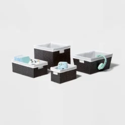16" X 9" X 6" Lined Woven Media Bin Black - Brightroom™ -Decor Haven Shop GUEST ac4ff65f f7b2 48fa aa42 7459f63d7c52