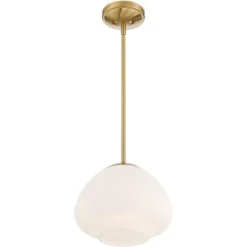 Possini Euro Design Orilla Brass Mini Pendant Light 11 3/4" Wide Mid Century Modern White Opal Glass Shade For Dining Room House Foyer Kitchen Island -Decor Haven Shop GUEST b30bd1e8 35ac 46e4 afe7 4dbfc3645d7c