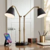 Possini Euro Design Sentry Modern Mid Century Desk Lamp 23" High Black Brass With USB Charging Port LED Adjustable Cone Shade For Bedroom Living Room -Decor Haven Shop GUEST b54ba3a8 fb04 4798 bbf9 ebae1a38c484