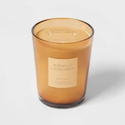 Colored Vase Glass With Dustcover Tobacco And Bergamot Candle Yellow - Threshold™ 13 Colored Vase Glass With Dustcover Tobacco And Bergamot Candle Yellow - Threshold™ -Decor Haven Shop GUEST b93280db 41cc 4916 9fbe 5bb9cb7d18d7