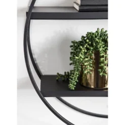 24" Diameter Sequoia Wood And Metal Round Wall Shelf - Kate & Laurel All Things Decor -Decor Haven Shop GUEST bf82a7ce 8350 452d a743 df224ffe0d7f