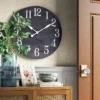 26" Farmhouse Wooden Wall Clock Black - Threshold™ -Decor Haven Shop GUEST c15534f9 b193 4ed6 8e06 c058913c551c