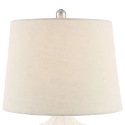 360 Lighting Ellen 21" High Sculptured Small Mid Century Modern Coastal Accent Table Lamp White Ceramic Single Living Room Bedroom Bedside Nightstand -Decor Haven Shop GUEST cb12c2d0 0e18 4b78 806a 3099ae6635b1