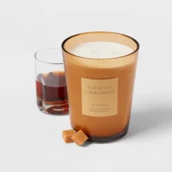 Colored Vase Glass With Dustcover Tobacco And Bergamot Candle Yellow - Threshold™ 10 Colored Vase Glass With Dustcover Tobacco And Bergamot Candle Yellow - Threshold™ -Decor Haven Shop GUEST cedda737 4d61 46dc 8940 71dbc6ecccd9