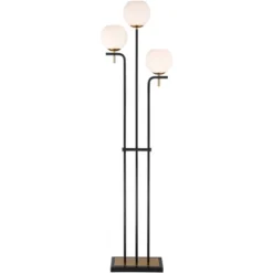 Possini Euro Design Acadia Modern Floor Lamp 71" Tall Black Warm Gold Metal 3 Light Frosted White Glass Globe Shade For Living Room Bedroom Office 16 Possini Euro Design Acadia Modern Floor Lamp 71" Tall Black Warm Gold Metal 3 Light Frosted White Glass Globe Shade For Living Room Bedroom Office -Decor Haven Shop GUEST cfab7d06 4c65 4d16 b0f9 c50535035577