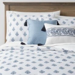 5pc Block Print With Border Comforter Bedding Set White/Blue - Threshold™ -Decor Haven Shop GUEST ddc8a001 aa3a 4790 aed4 861077adb88d